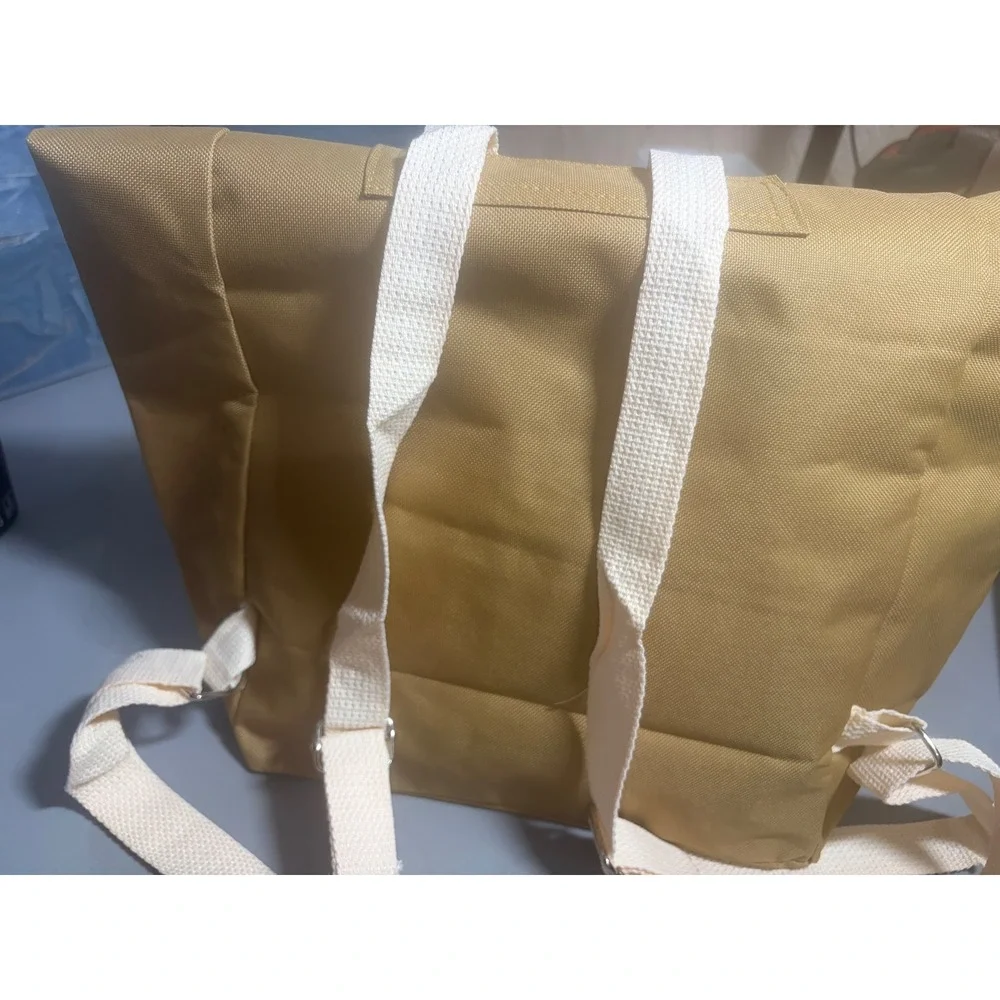 McDonald's Roll Top Backpack Unisex OS Brown Yellow Golden Arches Novelty Bag